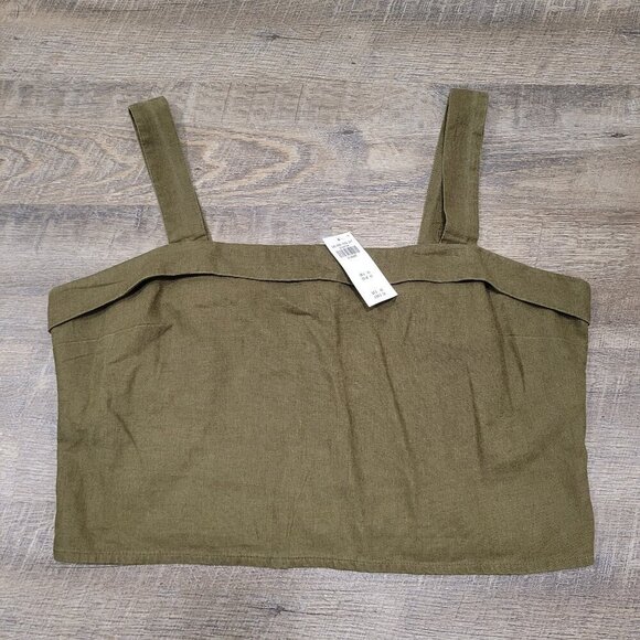 Abercrombie & Fitch Tops - NWT ABERCROMBIE & FITCH | Cropped Linen Tank Top | Sz. XL